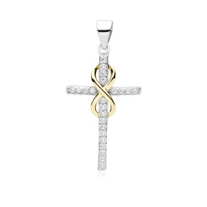 Pandantiv cruciulita argint cu infinit placat cu aur galben si pietre DiAmanti Z1543CGR_W-DIA (Argint 925‰ 1 g.) Pandantiv cruciulita argint cu infinit placat cu aur galben si pietre DiAmanti Z1543CGR_W-DIA (Argint 925‰ 1 g.)